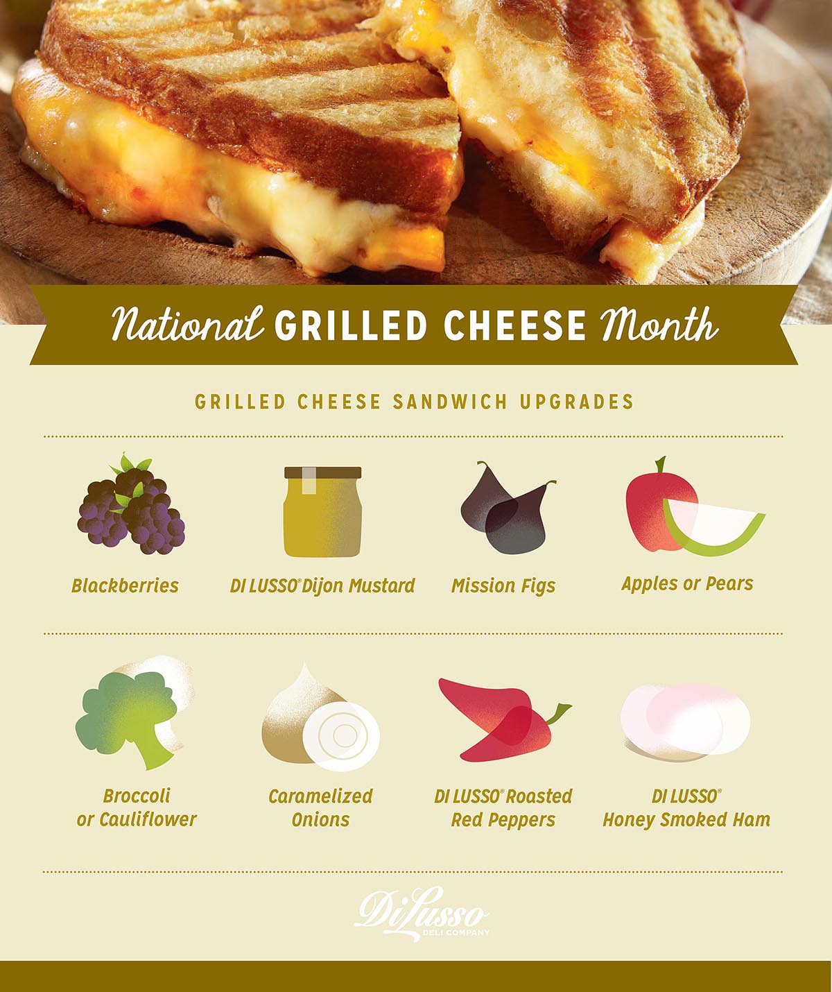 April is National Grilled Chese Month Di Lusso Deli