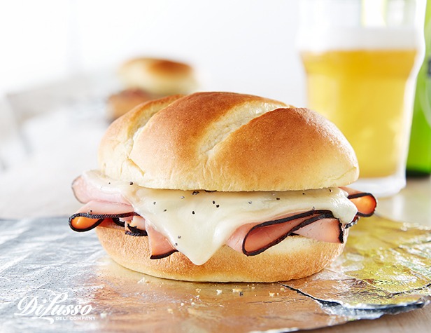 Hot Ham and Swiss Cheese Sandwiches