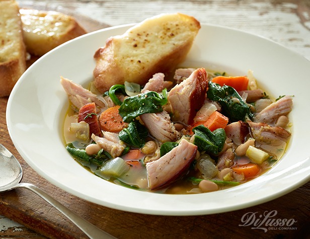 Hearty Ham, Bean & Spinach Soup
