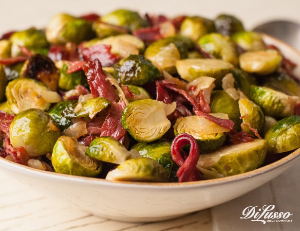 Balsamic Brussels Sprouts with Pastrami