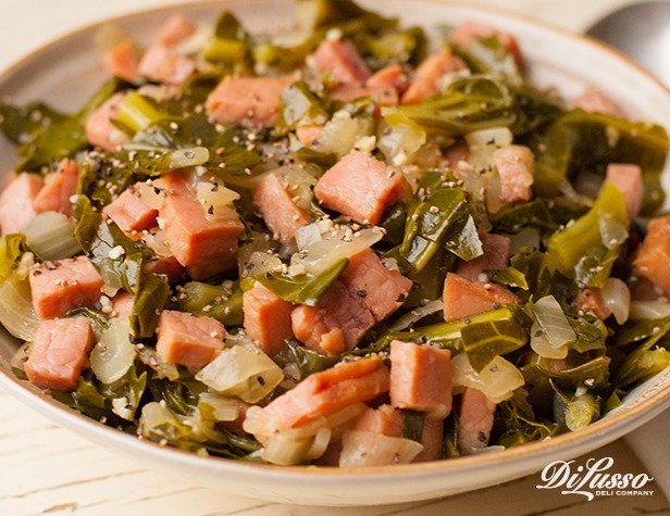 Slow Cooker Collard Greens with Smoked Ham