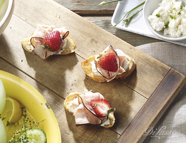 Balsamic Strawberry and Turkey Crostini