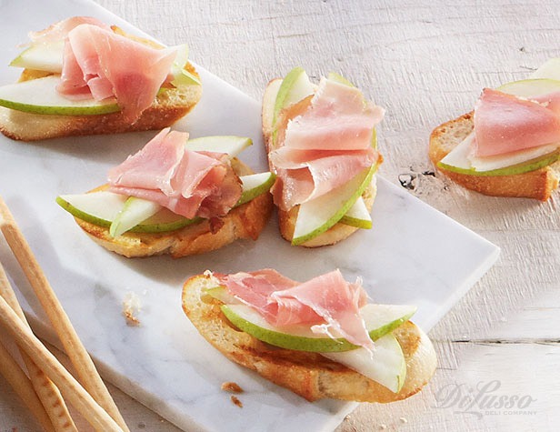 Prosciutto-Pear Crostini