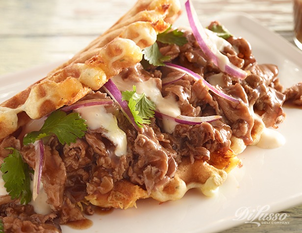 Balsamic Beef Waffle Sandwich