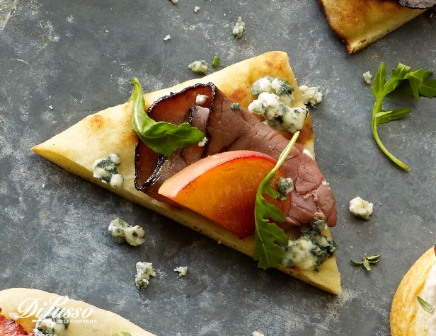 Peaches and Roast Beef Flatbread