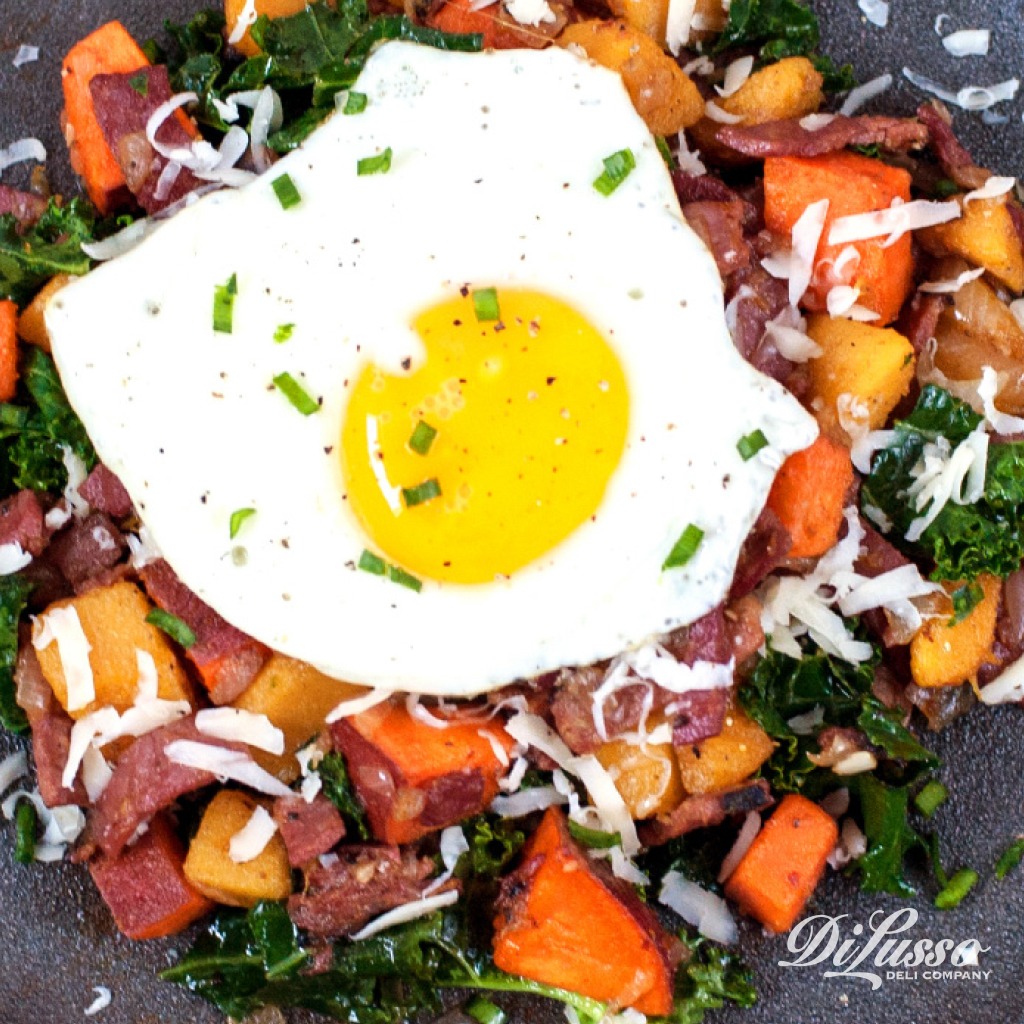 Squash & Pastrami Breakfast Hash