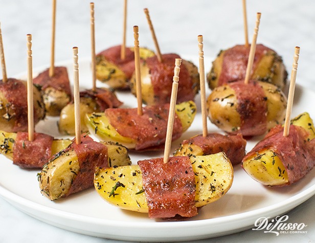 Salami-Wrapped Baby Potatoes